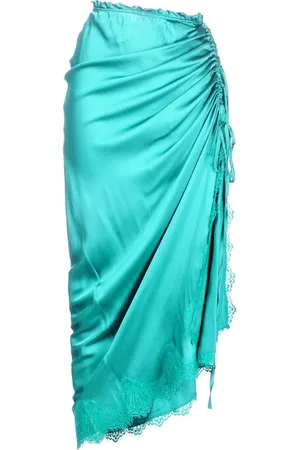 Madison.Maison Lace-detail ruched maxi dress