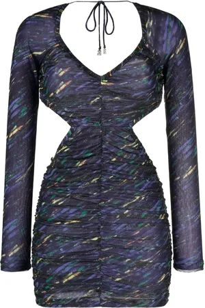 ROTATE Ruched cut-out minidress