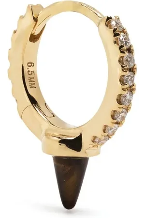 Maria Tash 18kt yellow Spike diamond hoop earring