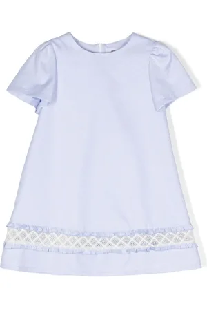 Simonetta Lace-detailing canvas dress