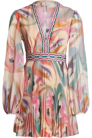 Etro Paisley-print v-neck minidress