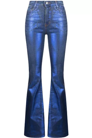 Madison.Maison Metallic flared slim-cut jeans