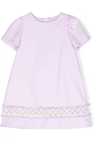 Simonetta Lace-detail canvas dress
