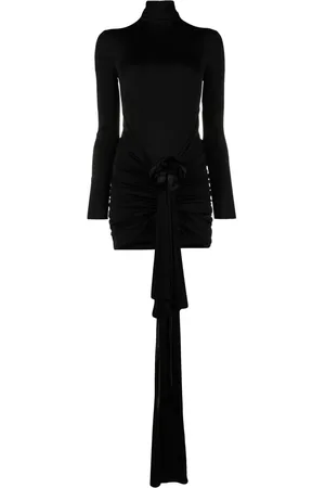Saint Laurent Rose-appliqué minidress