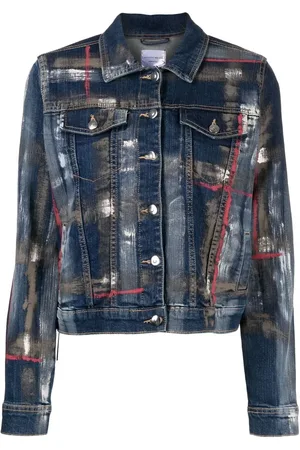 Madison.Maison Barbara paint splatter-print denim jacket