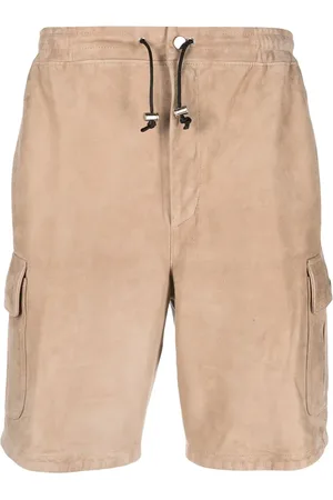 TAGLIATORE Drawstring-fastening waist leather shorts