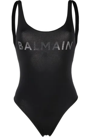 Balmain Stud-logo U-neck swimsuit