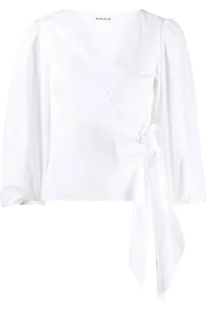 P.A.R.O.S.H. Side-tie crop-sleeve blouse