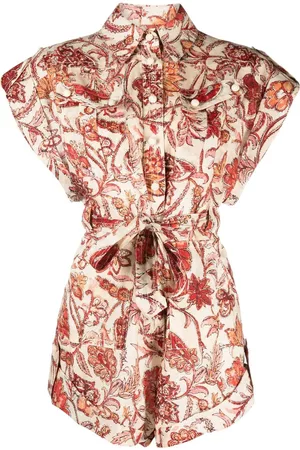 ZIMMERMANN Belted paisley-print playsuit