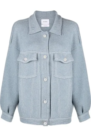 Barrie Contrast-stitching denim-effect jacket
