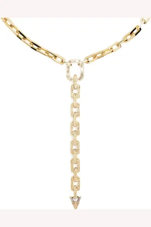 Shay 18kt yellow Mini Deco diamond lariat necklace
