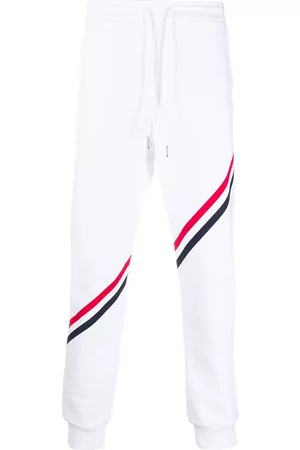Thom Browne Men Pants - RWB diagonal stripe sweatpants