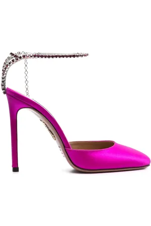 Aquazzura 110mm crystal-embellished satin pumps