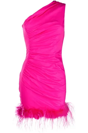 GIUSEPPE DI MORABITO Feather-trim ruched minidress