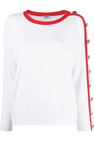Liu Jo Side stripe button-embellished T-shirt
