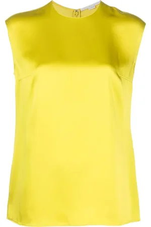 Stella McCartney Satin-finish sleeveless blouse