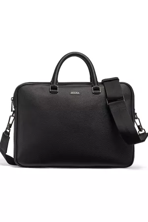 Z Zegna Men Laptop Bags - Grained Leather Edgy Business bag