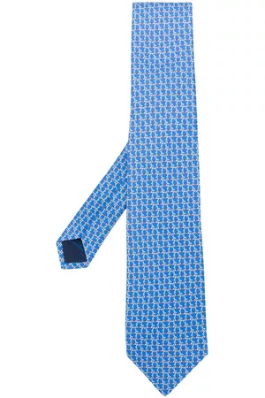 Salvatore Ferragamo Men Bow Ties - Jacquard logo silk tie