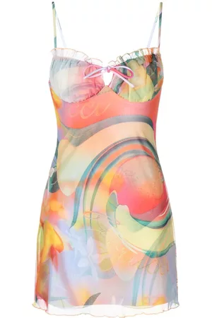 Fiorucci Women Party Dresses - Abstract-print sheer mini dress