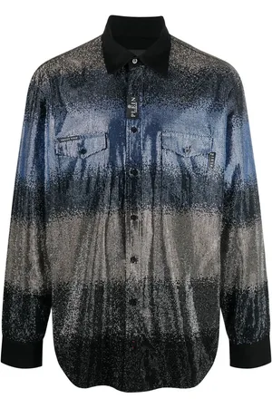 Philipp Plein Striped sequin shirt