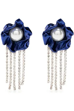 Sterling King Titania pearl crystal drop earrings