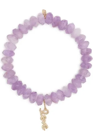 Sydney Evan 14kt yellow gold amethyst beaded bracelet