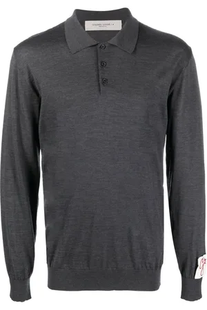 Golden Goose Logo-patch wool polo shirt