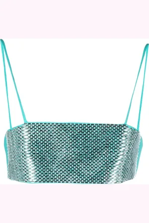 GIUSEPPE DI MORABITO Crystal-embellished cropped top