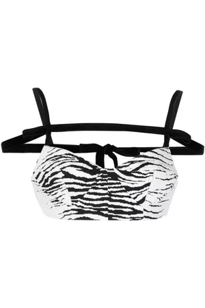 The Attico Zebra-print cropped top