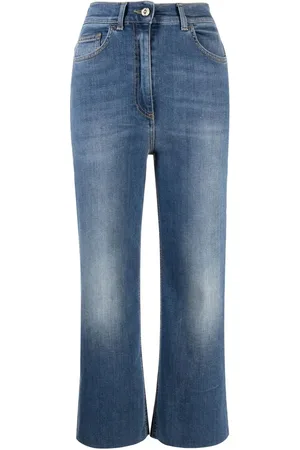 Elisabetta Franchi Cropped high-waisted jeans