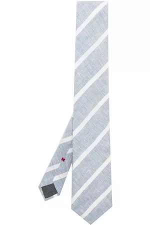 Brunello Cucinelli Men Bow Ties - Striped linen tie