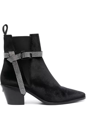 Zadig & Voltaire Crystal-embellished 70mm velvet boots
