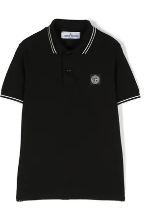 Stone Island Compass-patch tipped polo shirt