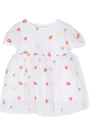 Stella McCartney Floral-embroidery ruffled dress