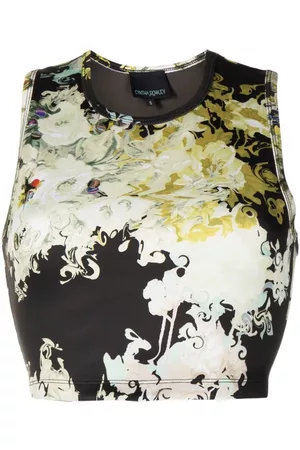 Cynthia Rowley Floral-print cropped tank top