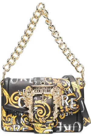 VERSACE Baroque buckle printed shoulder bag