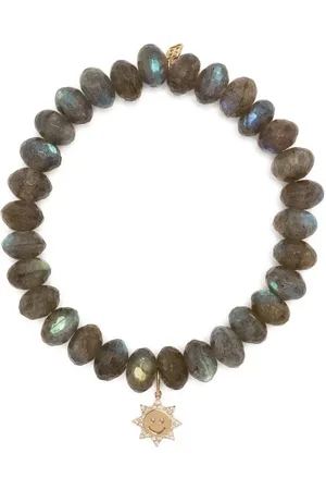 Sydney Evan 14kt yellow gold labradorite beaded bracelet
