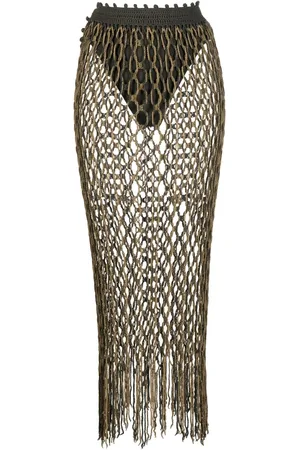 DION LEE Hand-crocheted two-tone skirt