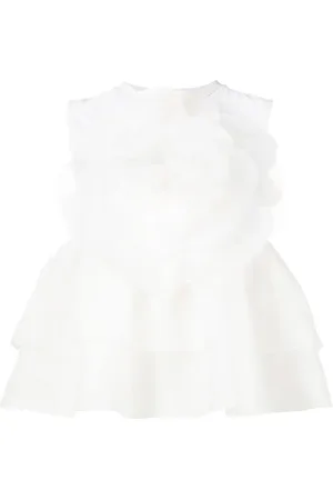 Cynthia Rowley Organza flower peplum top
