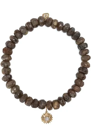 Sydney Evan 14kt yellow gold labradorite beaded bracelet