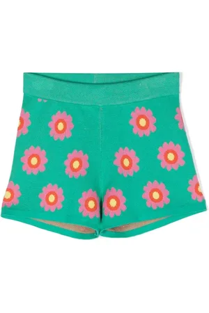 Stella McCartney Knitted floral-print shorts