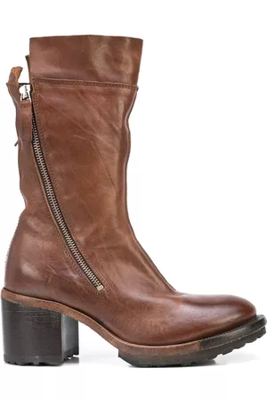 Moma Women Heeled Boots - High-heel chunky leather boots