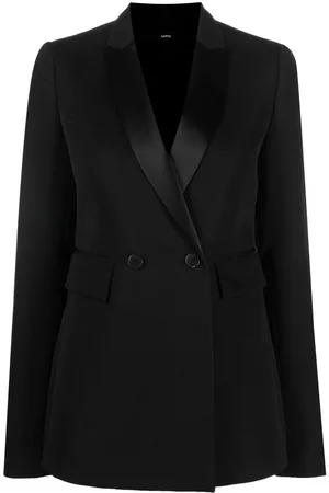 SAPIO Satin lapel double-breasted blazer