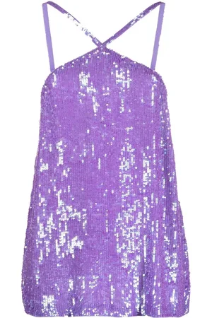 P.A.R.O.S.H. Blush sequin-embellished halter top