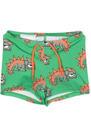Stella McCartney Lizard-print drawstring swim shorts