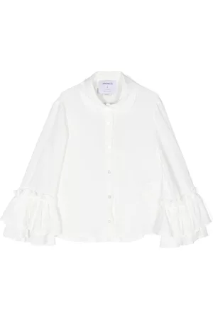 Simonetta Ruffle-sleeve button-front blouse