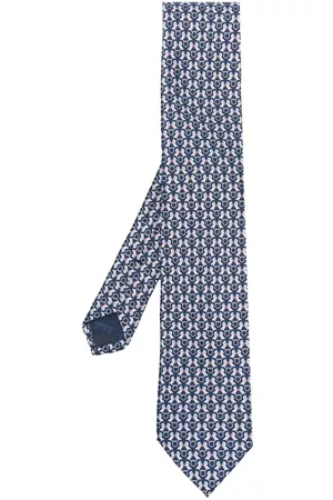 Salvatore Ferragamo Men Bow Ties - Greca pattern-print silk tie
