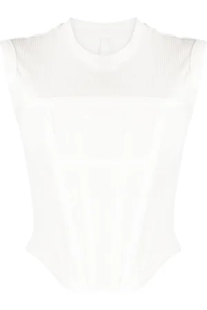DION LEE Ribbed corset top