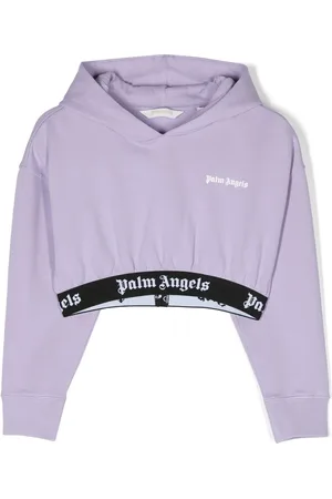 Palm Angels Logo-print cropped hoodie