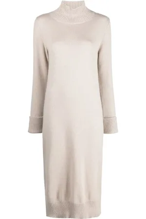 ELEVENTY Funnel-neck knitted midi dress